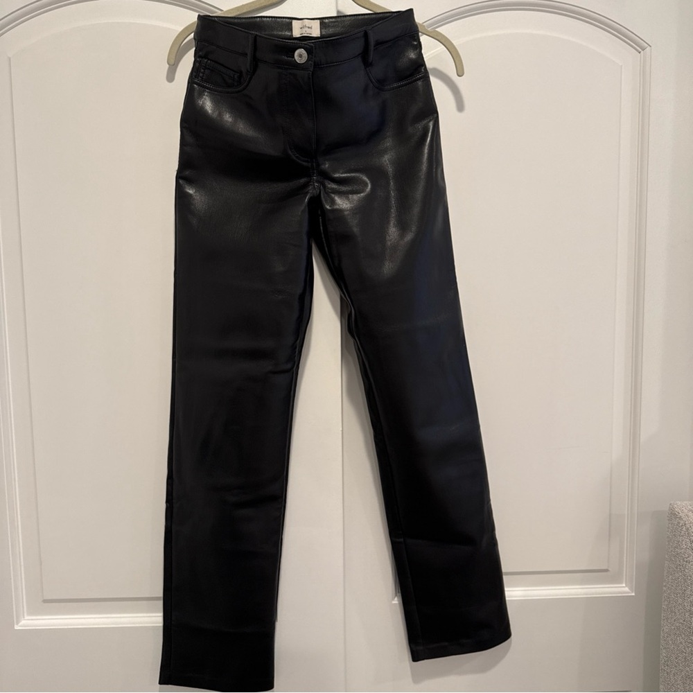 Wilfred Aritzia Womens Pants  Size 0 Black Melina Pant High Rise Vegan Leather